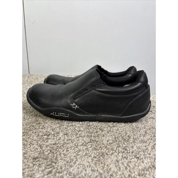 Kuru Shoes Womens 9 Wide Kivi Slip On Comfort Leather Casual Closed Toe Black - Picture 7 of 13
